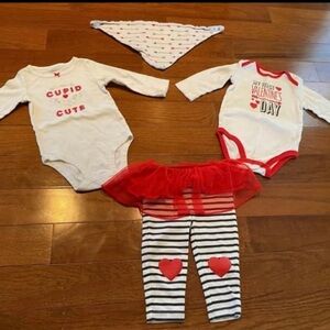 Valentine's Baby Girl Outfit Set Size 9 month